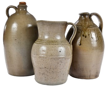 Three Pieces of North Carolina Salt Glaze Stoneware