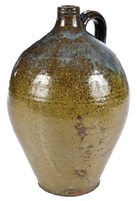 Very Unusual North Carolina Attributed Transitional Form Stoneware Jug