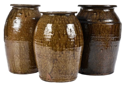 Three Catawba Valley North Carolina Stoneware Jars