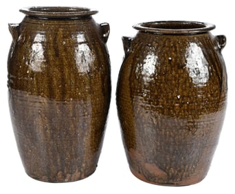 Two Catawba Valley North Carolina Stoneware Jars