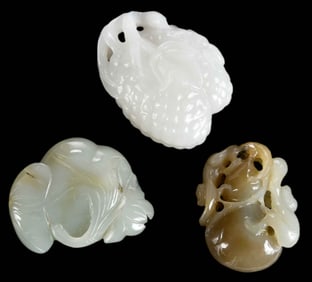 Three Chinese Carved Jade Objects