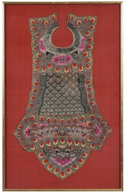 Framed 19th Century Chinese Silk Bib/Apron