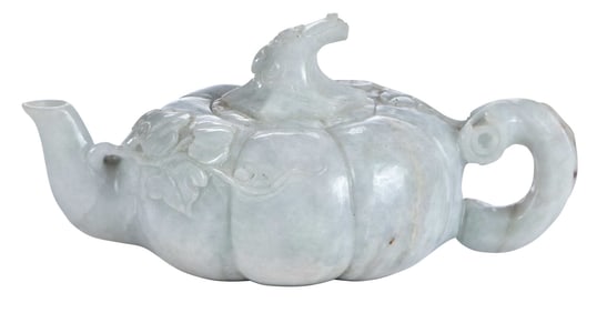 Chinese Jade Melon Form Teapot