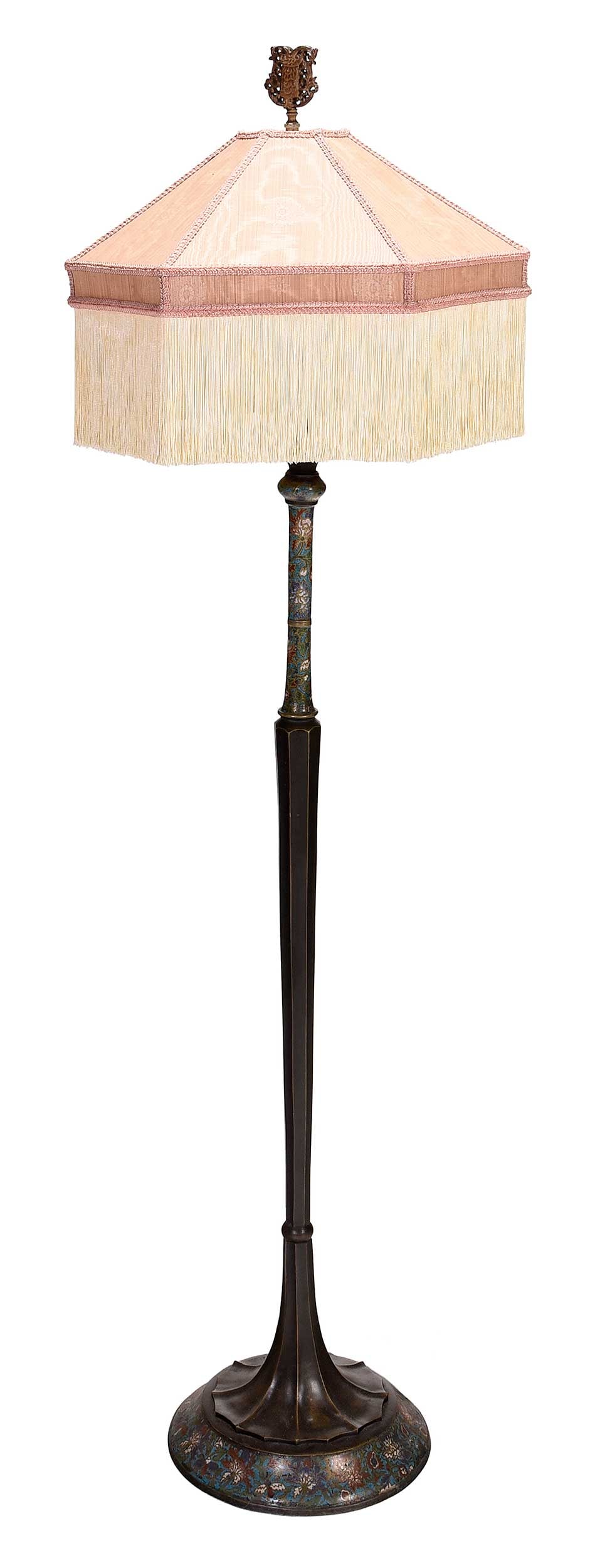 Chinese Bronze and Cloisonne Floor Lamp (1 of 7)