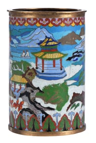 Chinese Cloisonne Brush Pot