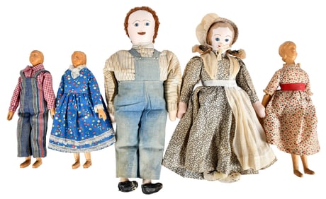 Five Southern Handmade Dolls, Two Crossnore School