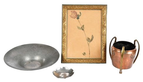 Four Arts and Crafts Metal Decorative Objects