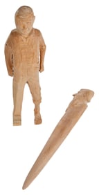 Group of Wade Martin Carvings, Correspondence, Coloring Book, Scrapbook