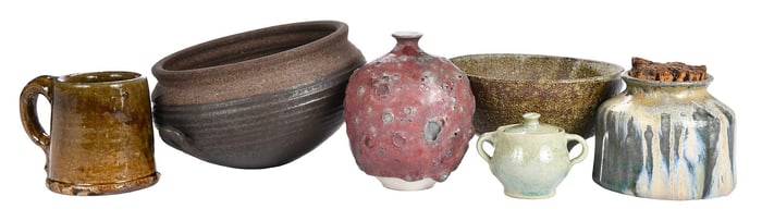 Six Pieces of Contemporary Studio and Asheville Pottery