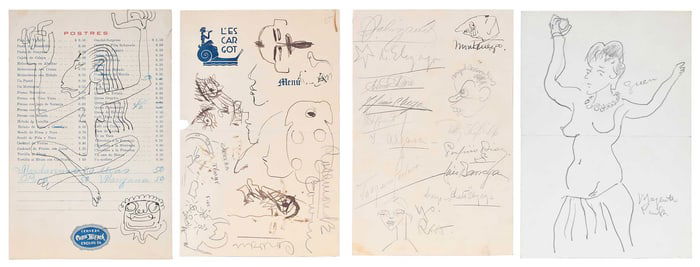 Notable Signatures and Sketches, Roberto Montenegro and Miguel Covarrubias
