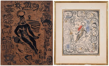 Thomas Irwin Laughlin, Astrological Print & Original Wood Block