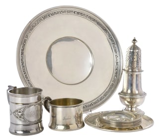 Eleven Sterling Table Items
