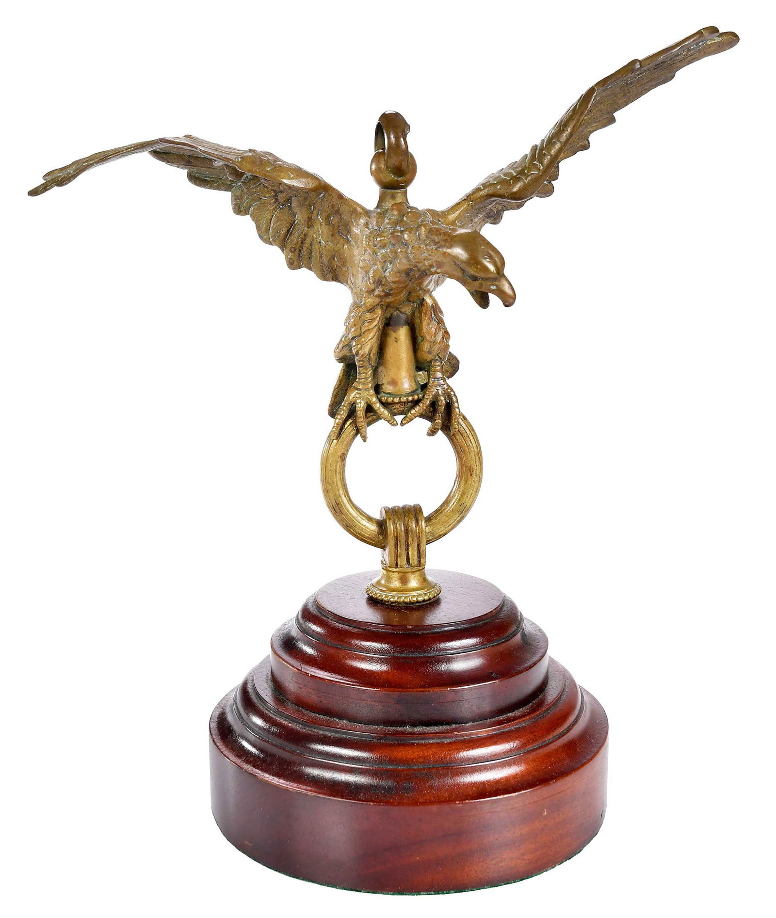 Bronze Eagle Architectural Element Mounted on Circular Wood Plinth (1 of 7)