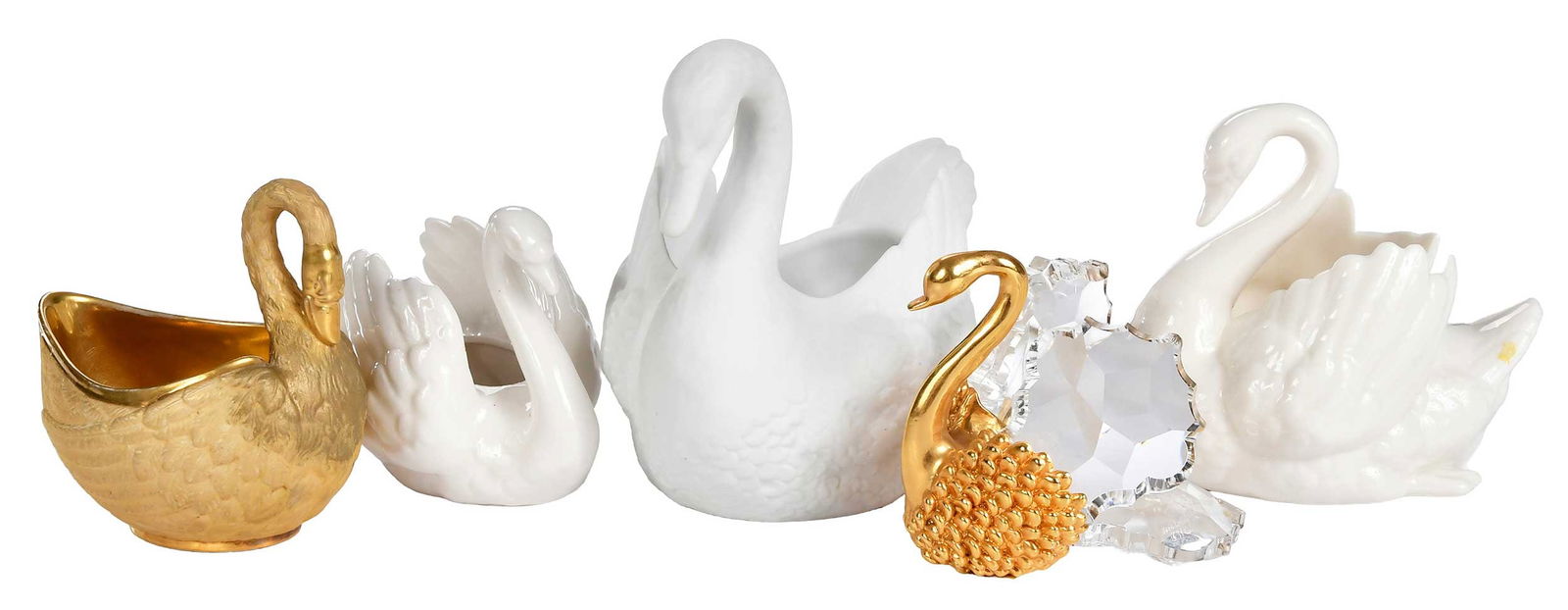 Five Swan Form Decorative Table Objects, Paris Porcelain (1 of 8)
