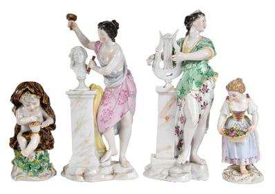 Four German Porcelain Figures, Meissen