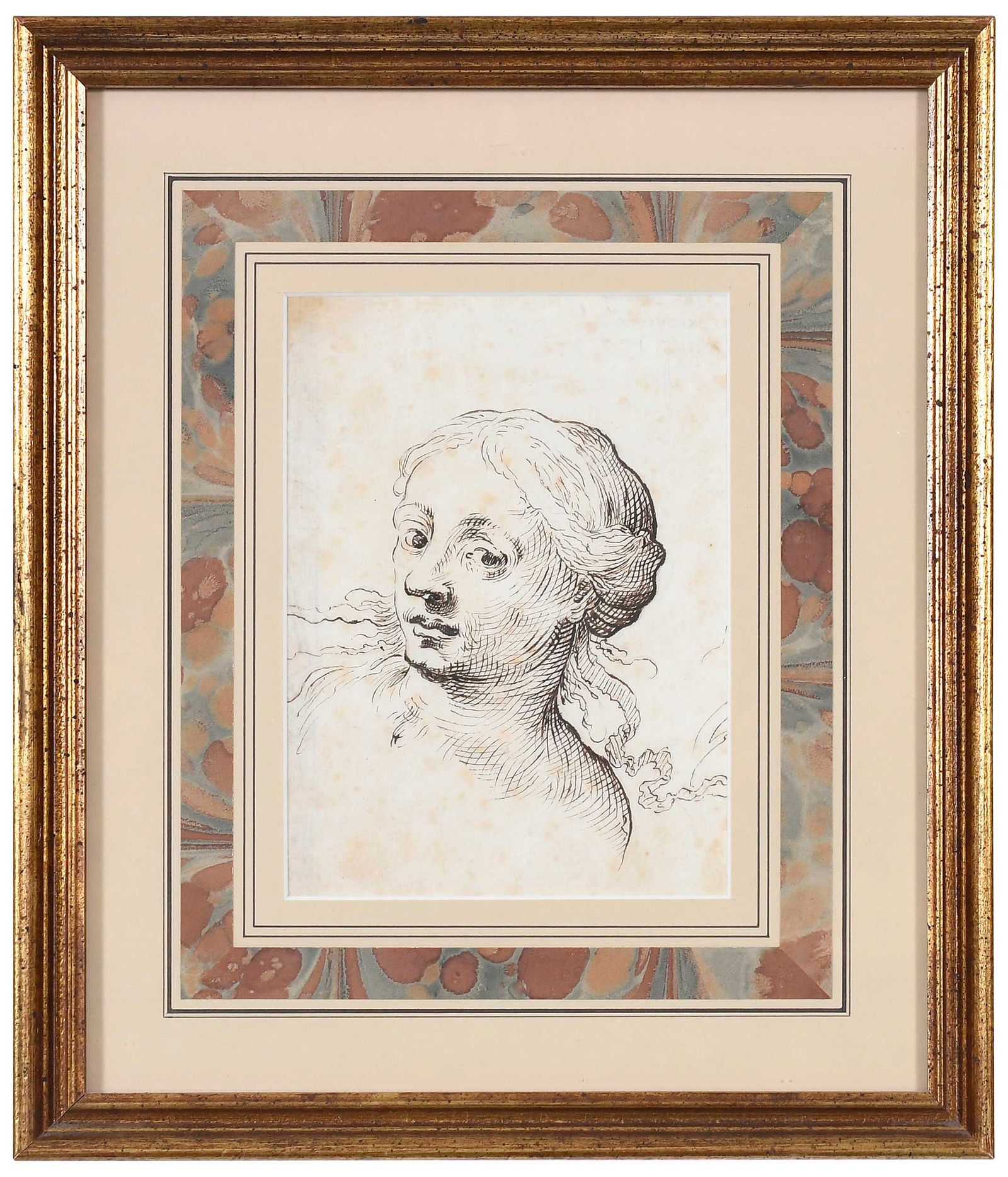 Italian School Portrait Drawing (1 of 3)