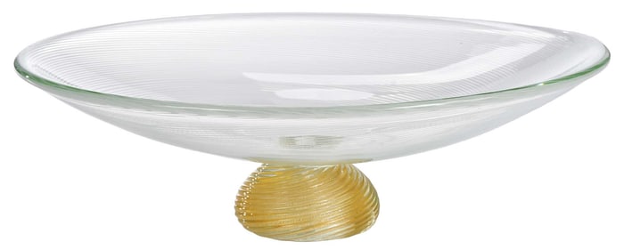 Large Venetian Bowl with White Swirl Design