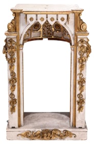 Antique Renaissance Style Carved, Gilt, and Painted Reliquary