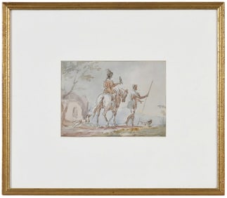 Attributed to Sir John James Steuart of Allanbank, Falconry Scene