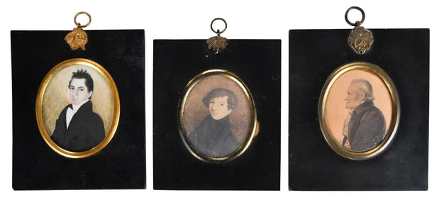 Three Portrait Miniatures of Gentlemen