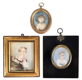Three Portrait Miniatures of Young Girls