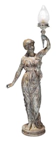 Bronze Figural Newell Post Style Lamp