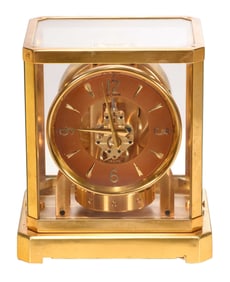 Jaeger LeCoultre Brass and Glass Perpetual Motor Atmos Mantel Clock