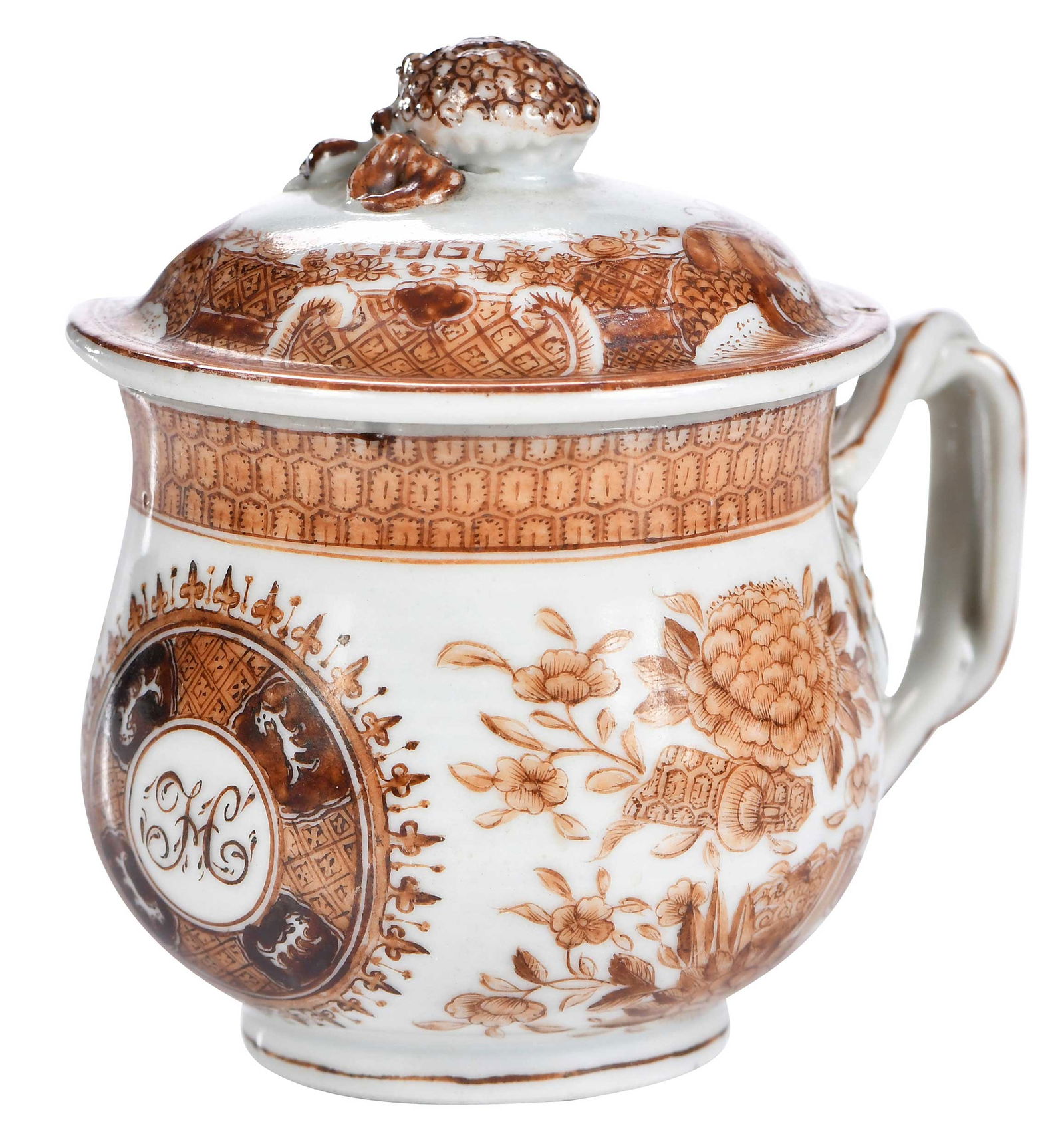 Chinese Export Armorial Porcelain Pot de Creme, Henley