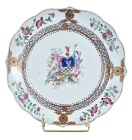 Chinese Export Armorial Porcelain Plate