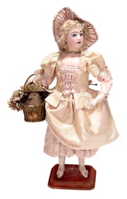 Musical Automaton of a Girl with Chick in Basket