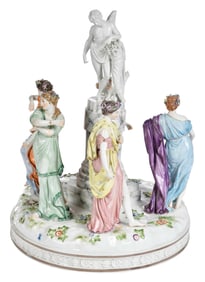Meissen Porcelain Allegorical Figural Group, The Dance of the Horae