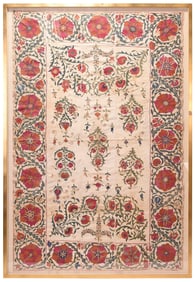 Large 19th Century Susani Panel, Framed