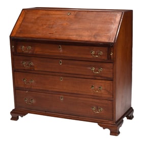 Rare Signed Martinsburg, Virginia Eagle Inlaid Federal Walnut Desk