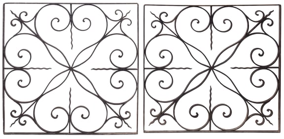 Pair of Wrought Iron Window Grills by Philip Simmons, Charleston SC