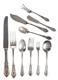 Wallace Rosepoint Sterling Flatware, 57 Pieces