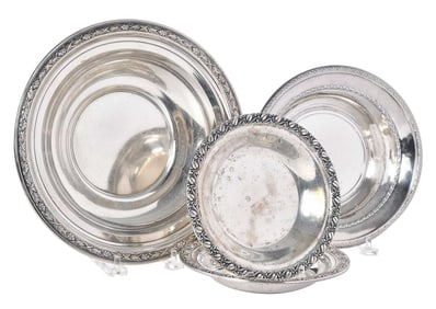 Four Sterling Bowls