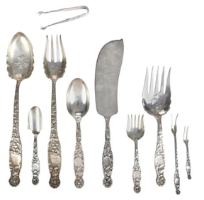 Whiting Heraldic Sterling Serving, 21 Pieces
