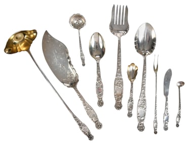 Whiting Heraldic Sterling Serving, 20 Pieces