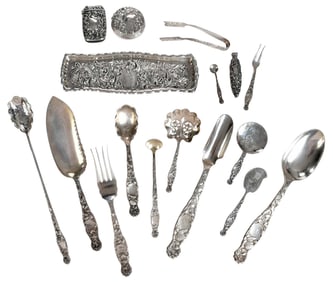 Whiting Heraldic Sterling Serving, 40 Pieces
