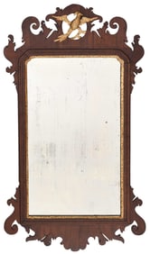 Labeled John Elliott and Sons Philadelphia Chippendale Parcel Gilt Mirror