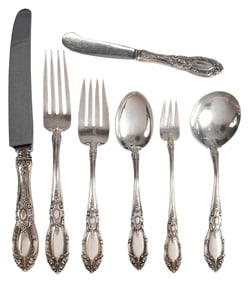 Towle King Richard Sterling Flatware, Service for 12, 82 Pieces