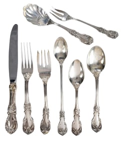 Reed & Barton Burgundy Sterling Flatware, 64 Pieces