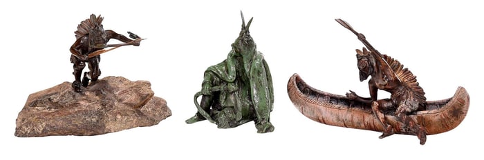 After Carl Kauba, Three Miniature Bronzes