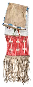 Lakota Quilled and Beaded Pipe Bag