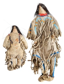 Two Small Plains Beaded Dolls