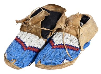 Lakota Beaded Hide Moccasins