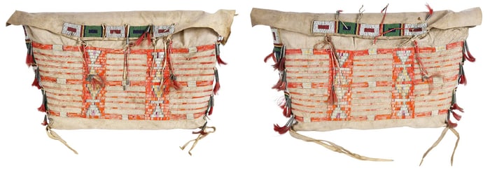Pair Lakota Beaded and Quilled Possible Bags