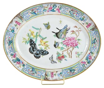 Chinese Export Porcelain Butterfly Platter