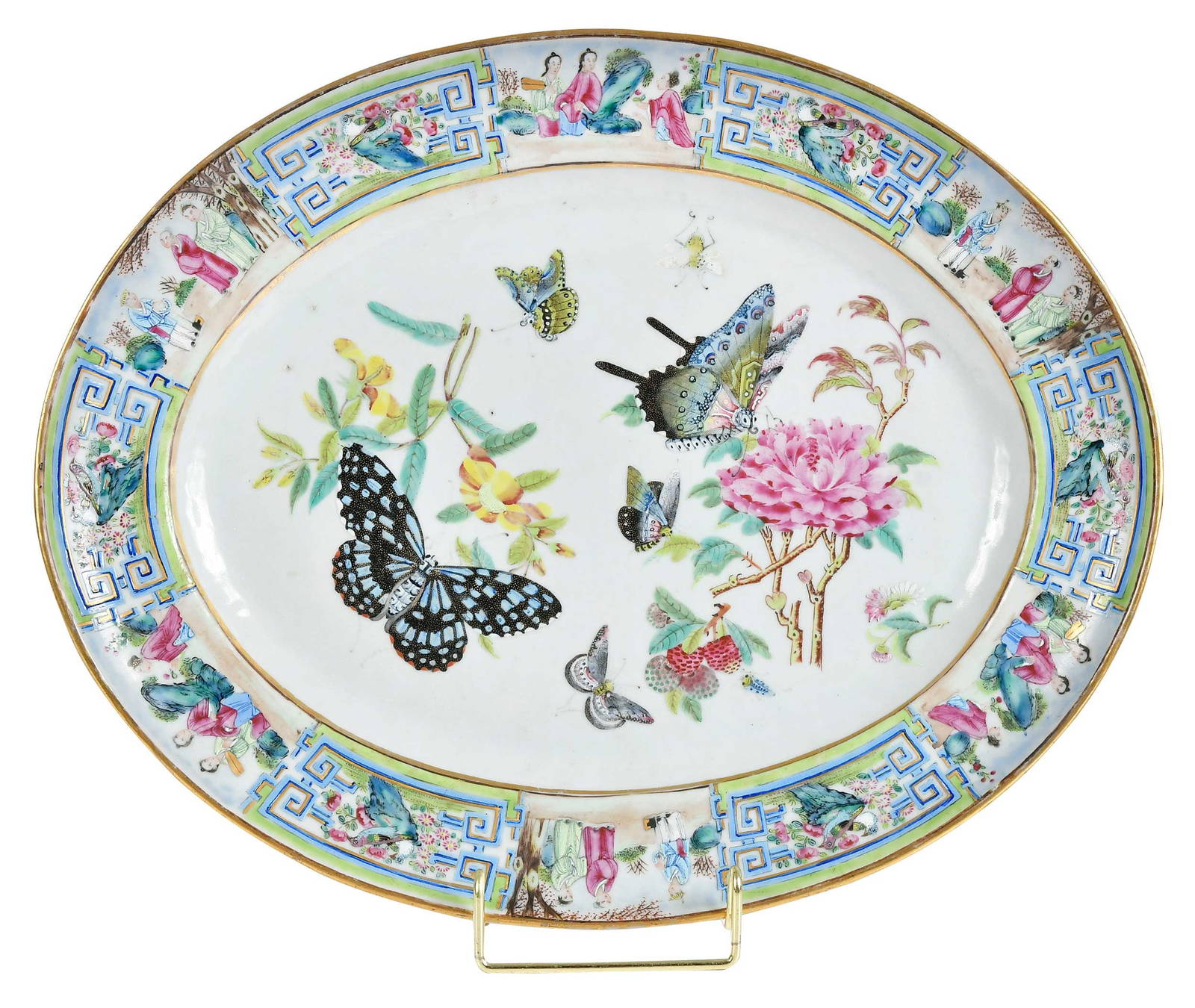 Chinese Export Porcelain Butterfly Platter