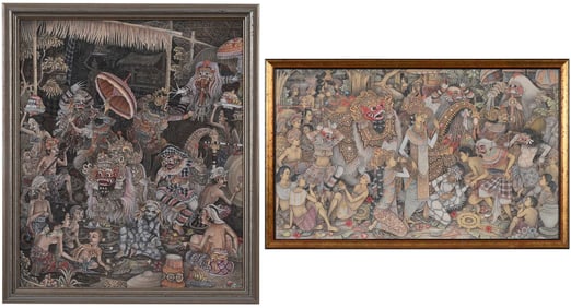Two Framed Balinese Batuan School Paintings